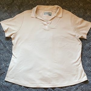 Cutter & Buck CBDryTec Lightweight Beige Golf Polo